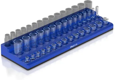 Olsa Tools Magnetic Socket Organizer (3/8-Inch Drive, 3-Row)